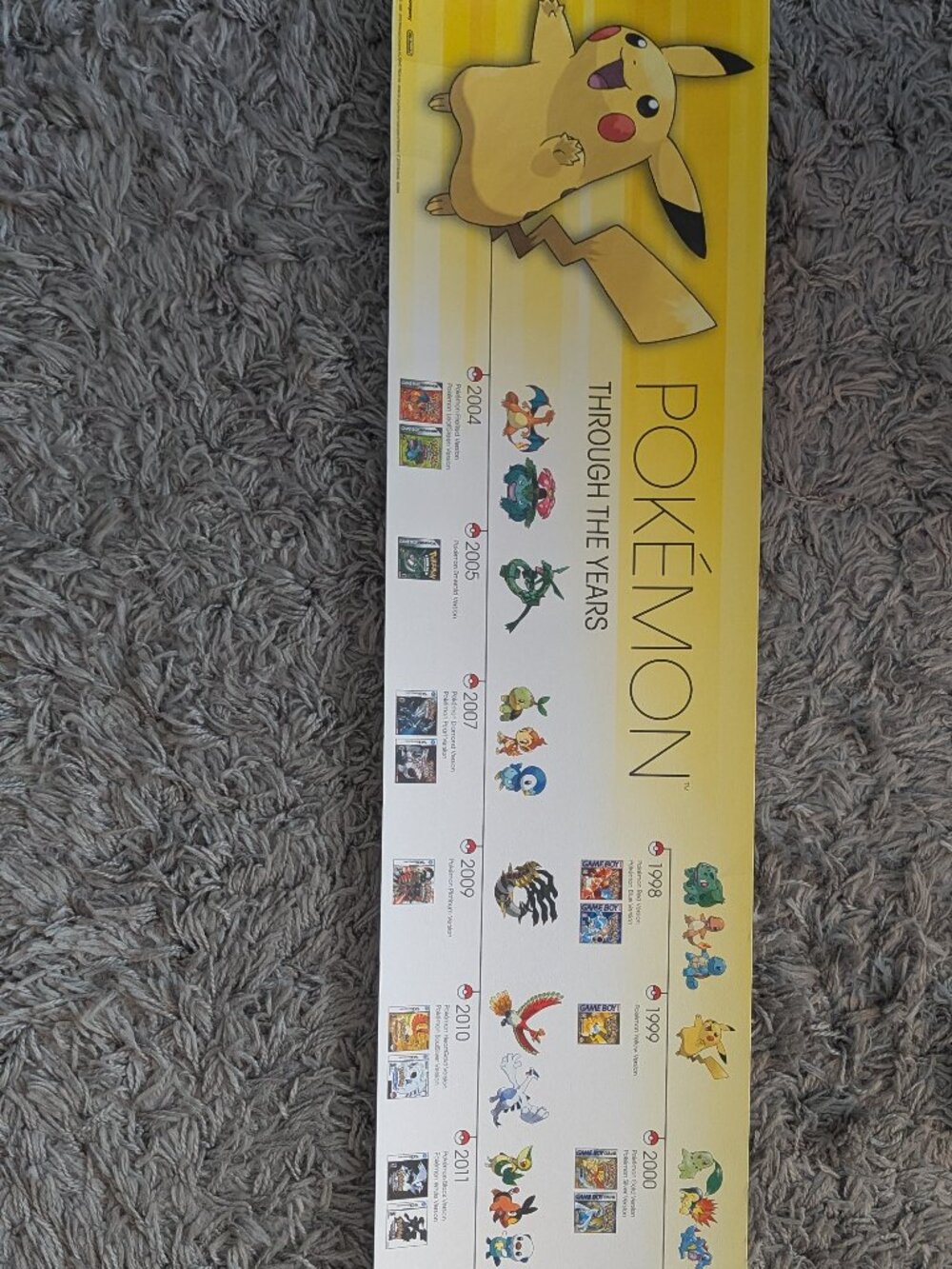 Limited GameStop Preorder Nintendo Pokemon Through the Years Poster 2013